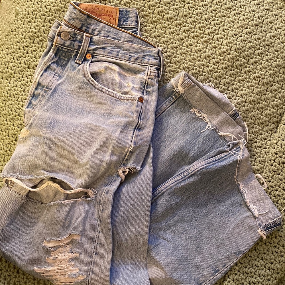 Vintage destroyed distressed Levi’s 501s butt rip